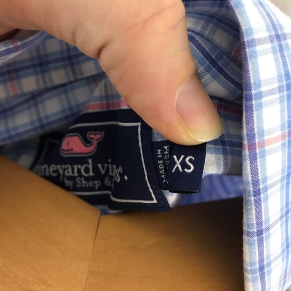Vineyard Vines Slim Fit Whale Shirt XS Blue Plaid - Picture 4 of 6